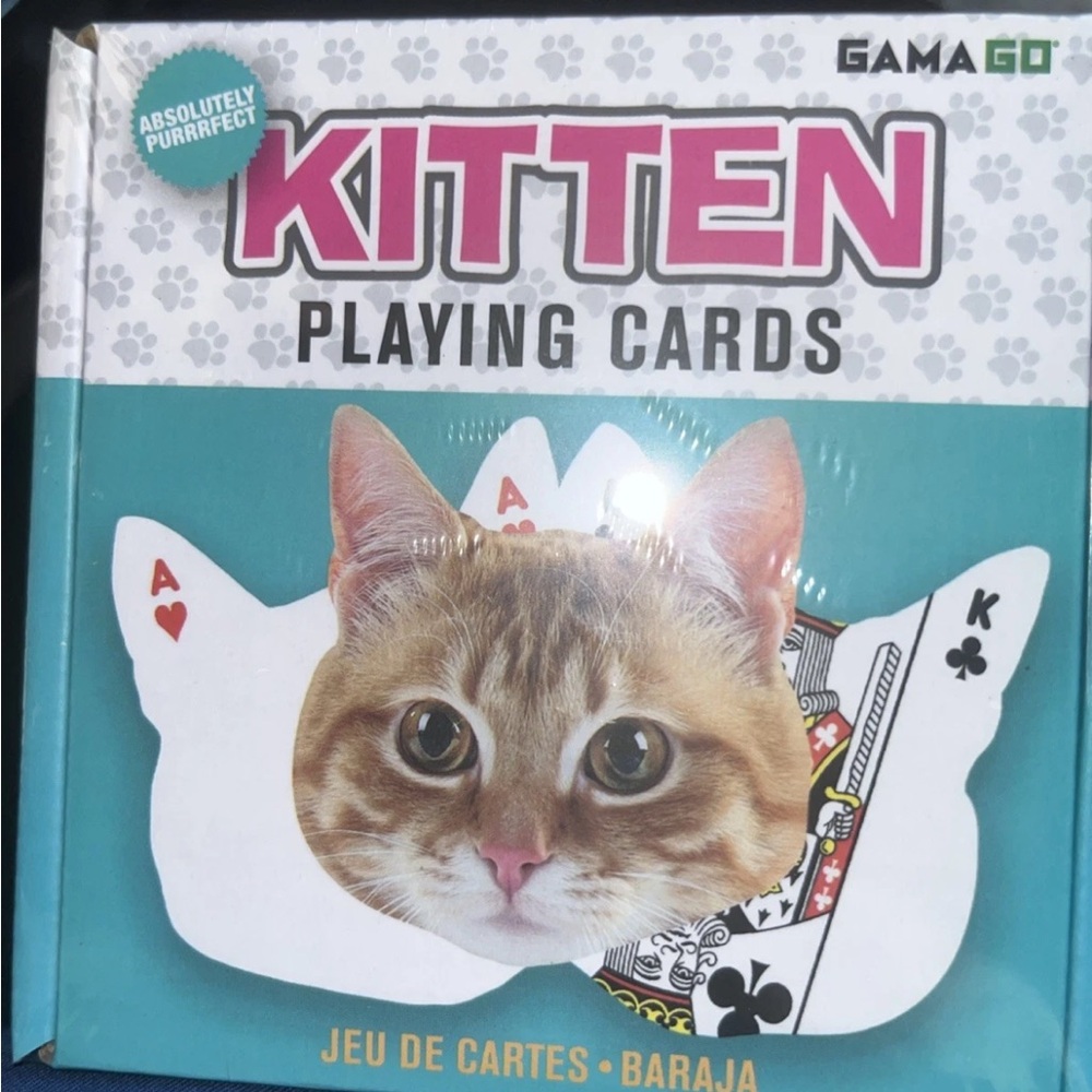 Kitten Playing Cards - Pink and White